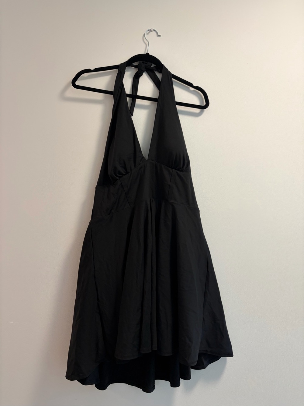 Halara Classic Black Halter One-Piece with Shorts